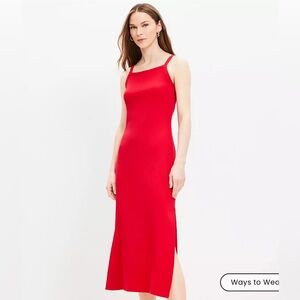 Ann Taylor‎ LOFT Ribbed Bra Maxi Dress size 8 red